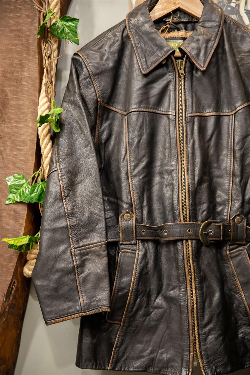 Classic Eskitme Biker Deri Ceket