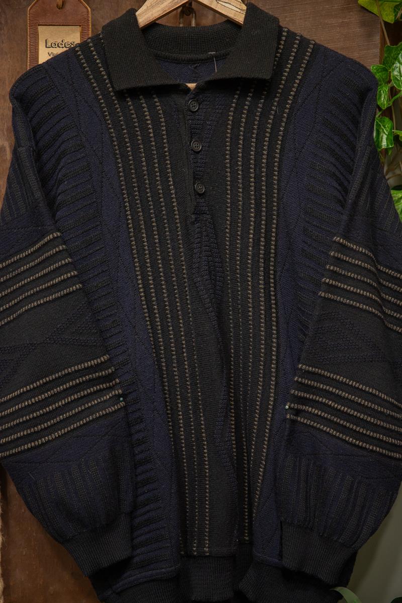 Classic Navy Polo Yaka Kazak