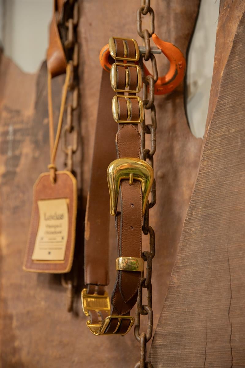 Classic Western Golden Deri Kemer