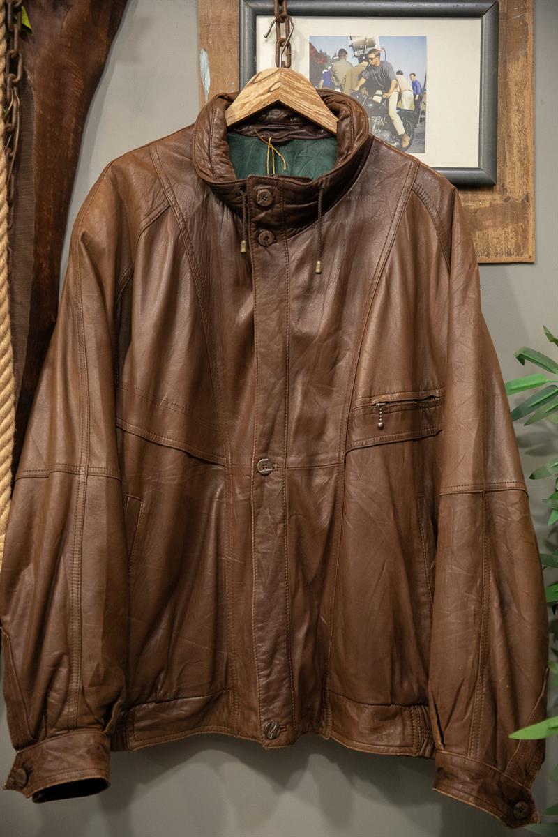 Coffee İtalian Bomber Deri Ceket