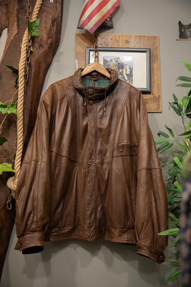 Coffee İtalian Bomber Deri Ceket