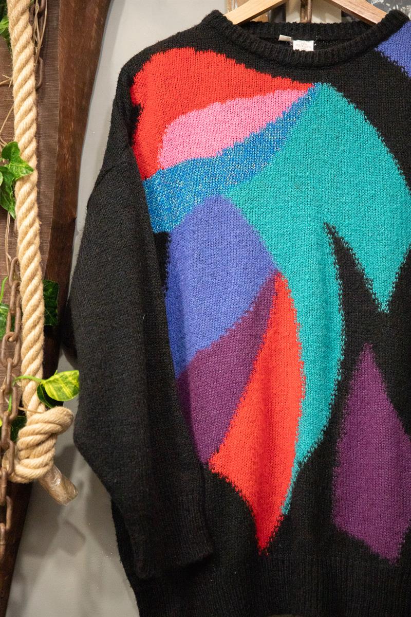 Colorful Knit Wool Kazak