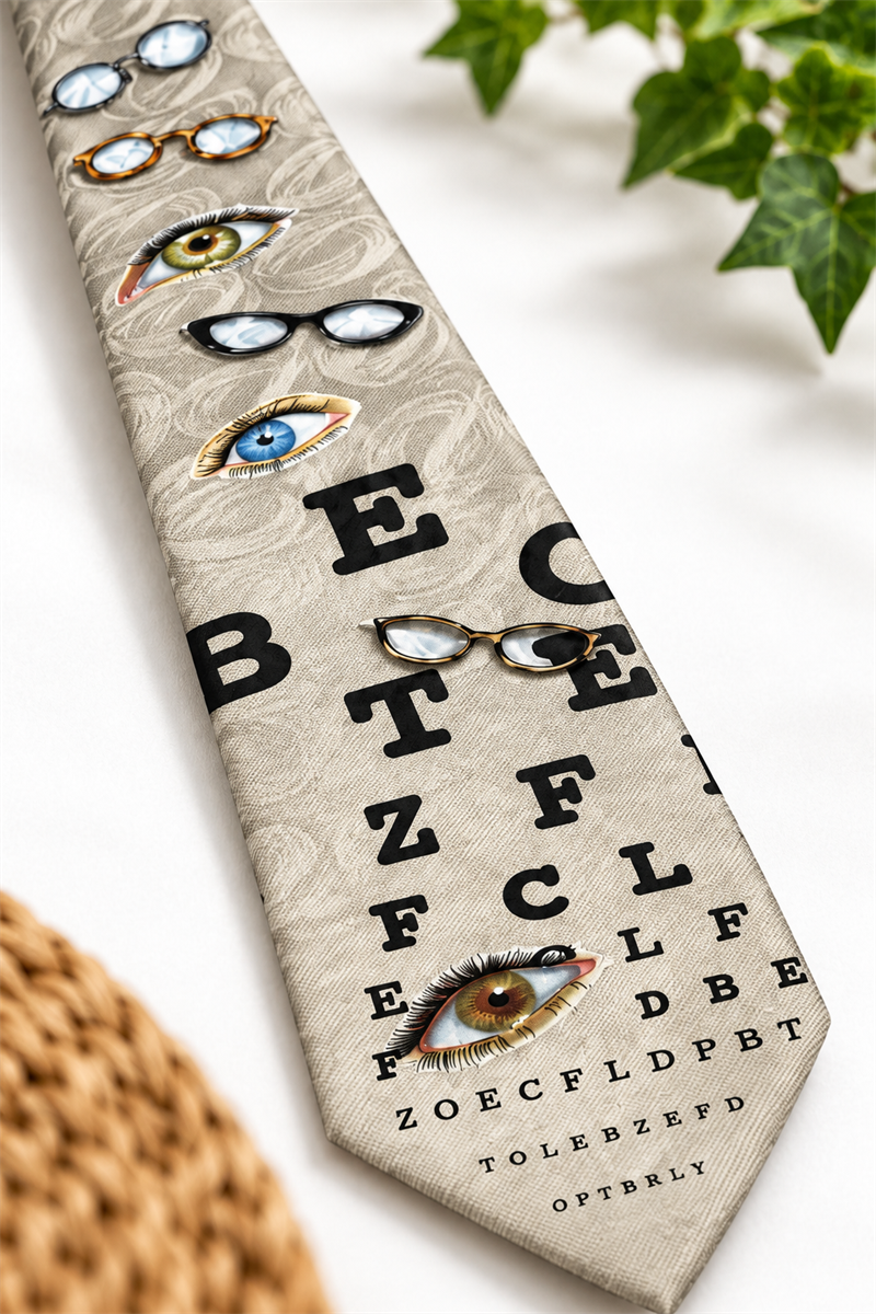 Cream Snellen Eye Kravat