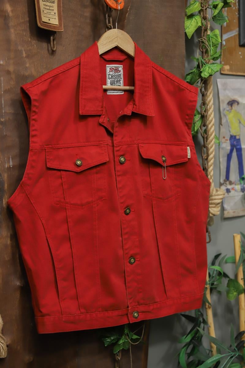 Dad Core Red Vest Kot Yelek
