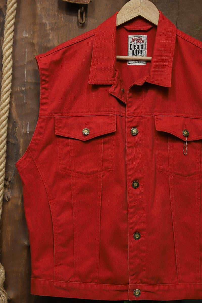 Dad Core Red Vest Kot Yelek