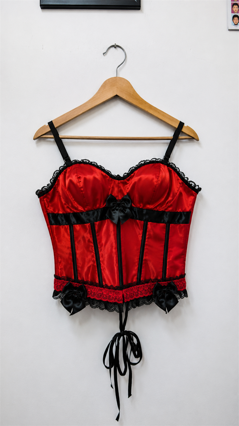 Dantelli 90s Saten Fiyonklu Korse