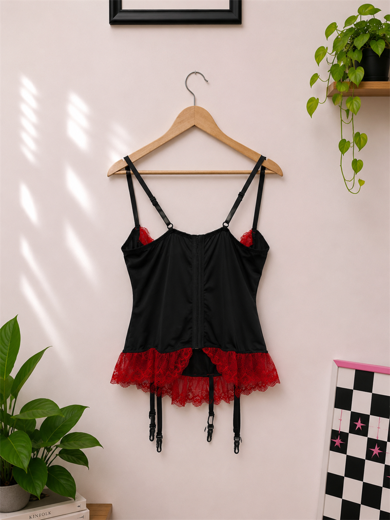 Dark Coquette Red&Black Korse