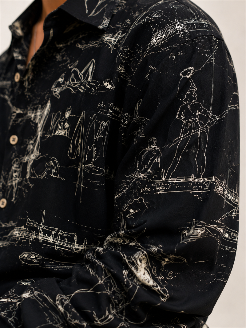 Dark Paisley 90s Gömlek