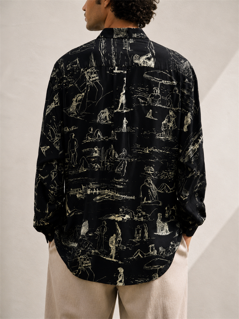 Dark Paisley 90s Gömlek