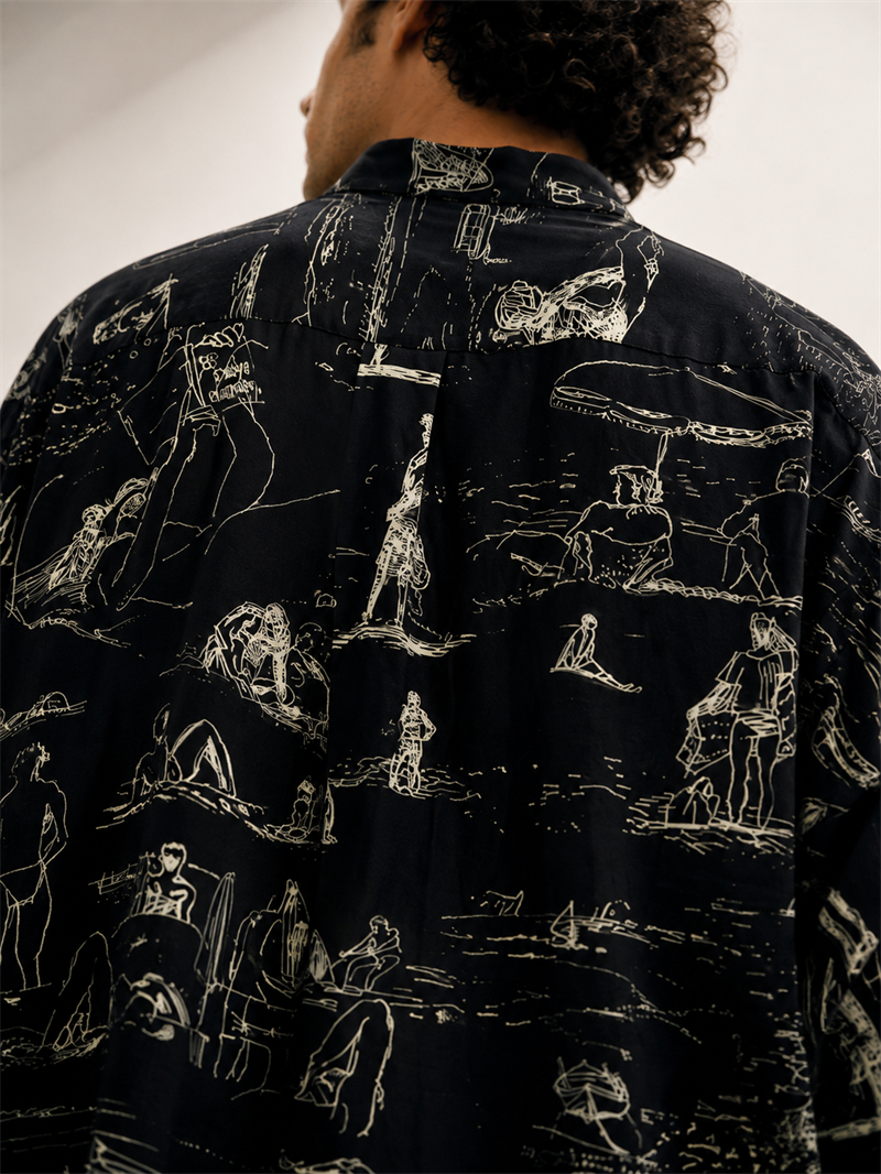 Dark Paisley 90s Gömlek