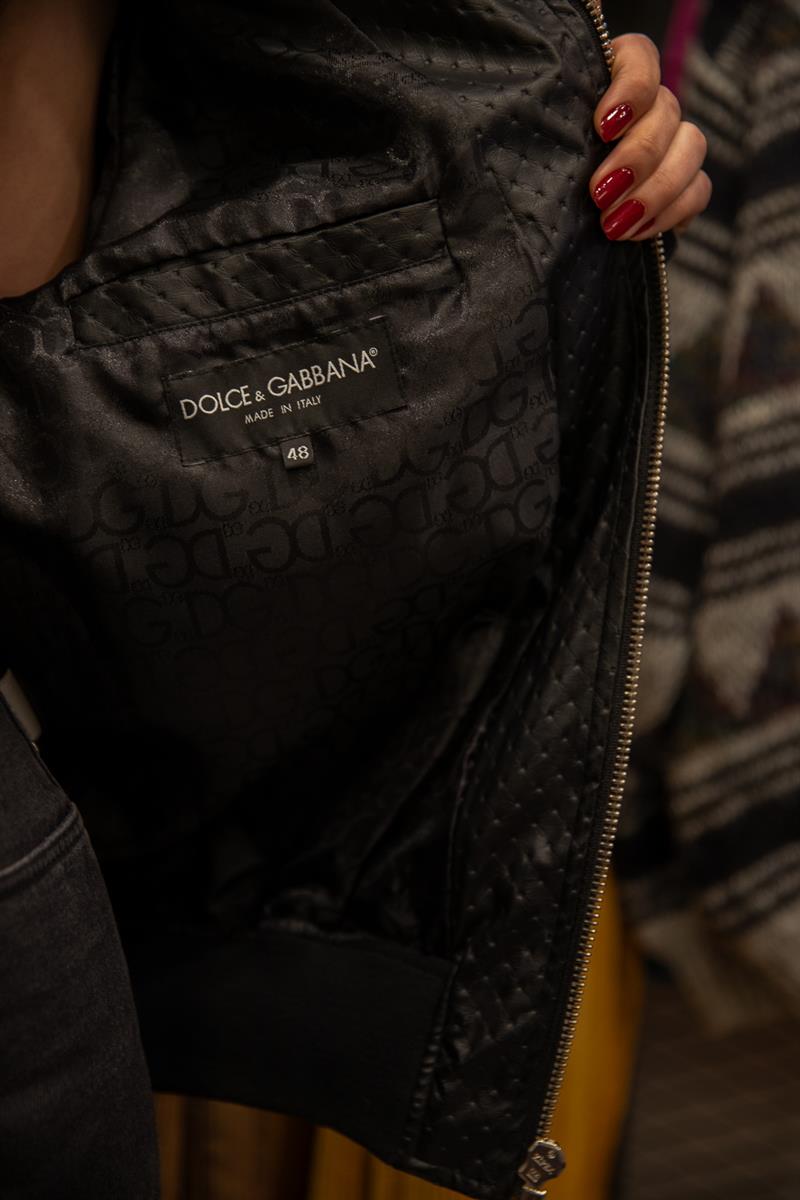 Dolce & Gabbana Unisex Deri Ceket
