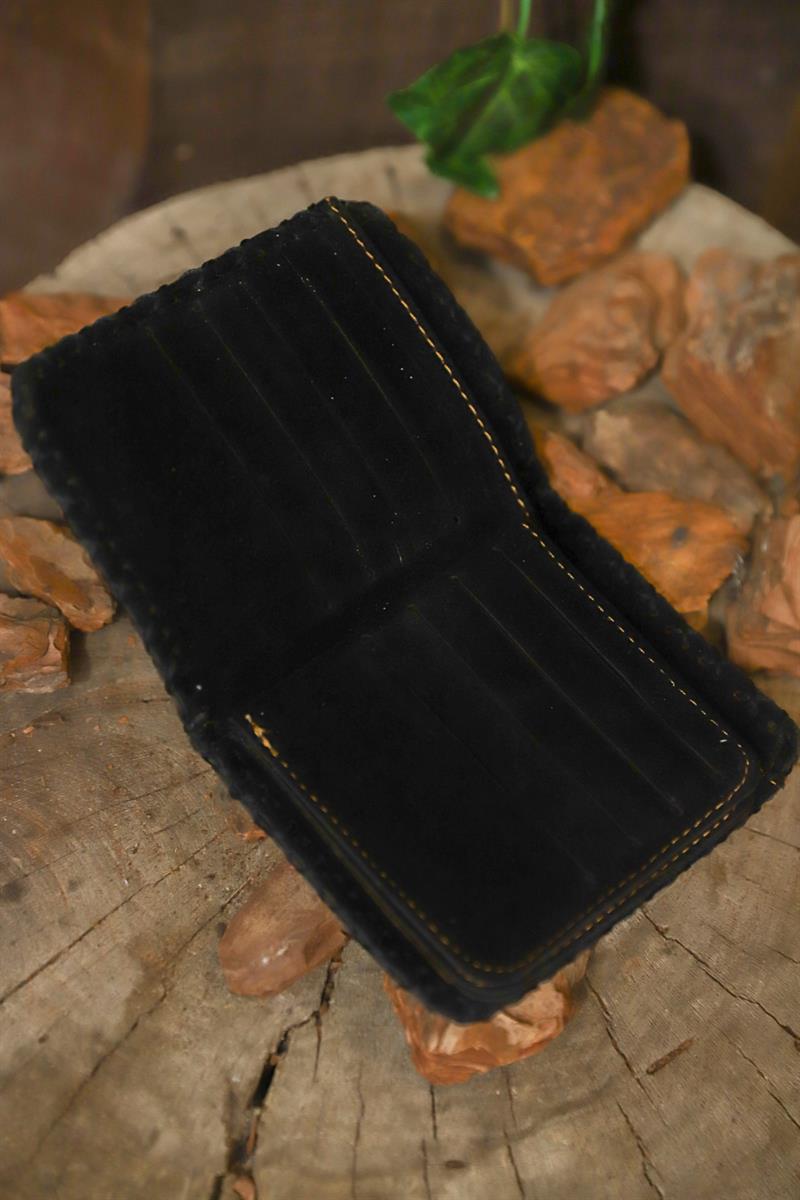 El Yapımı Nakışlı Deri Cüzdan