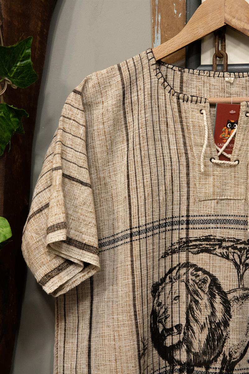 England 80s Keten Gömlek