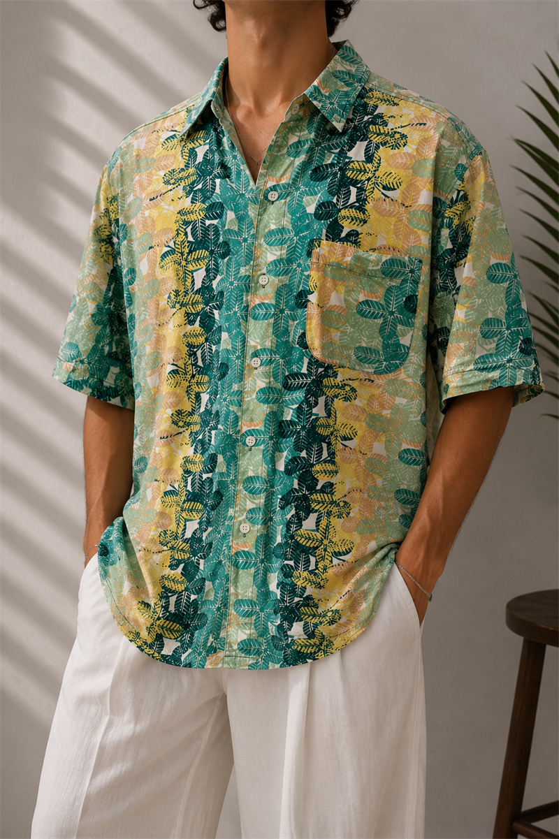 Esintili Hawaii Tarz Gömlek