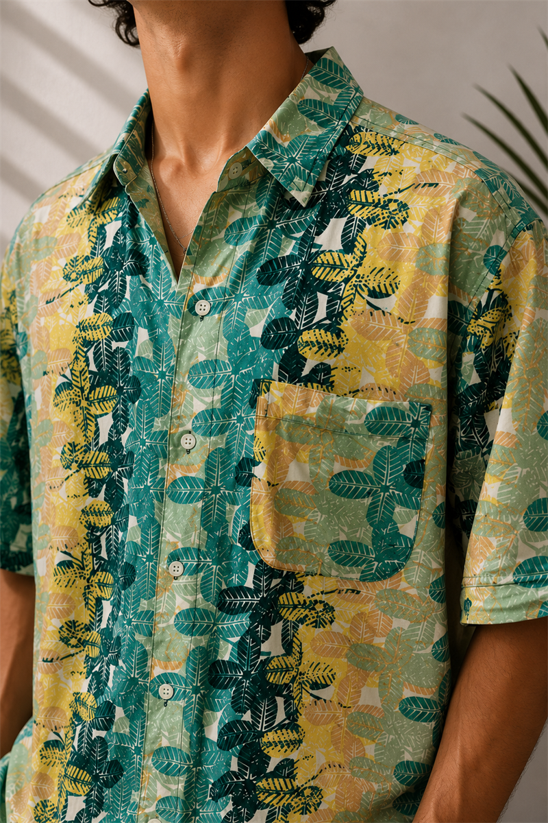 Esintili Hawaii Tarz Gömlek