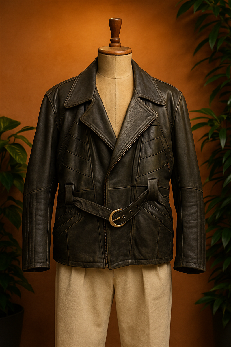 Eskitme Biker American Deri Ceket