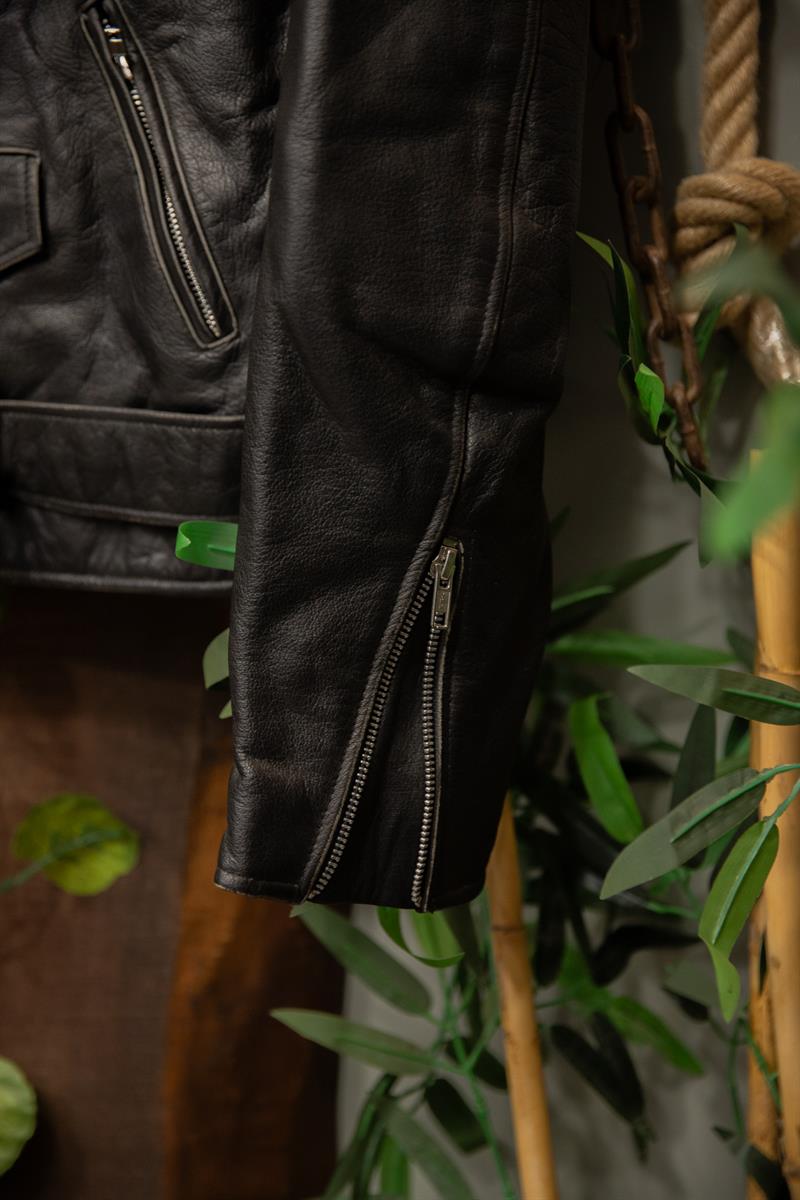 Eskitme Biker Classic Deri Ceket