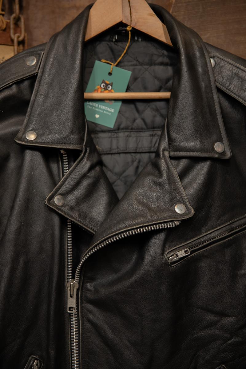 Eskitme Biker Classic Deri Ceket