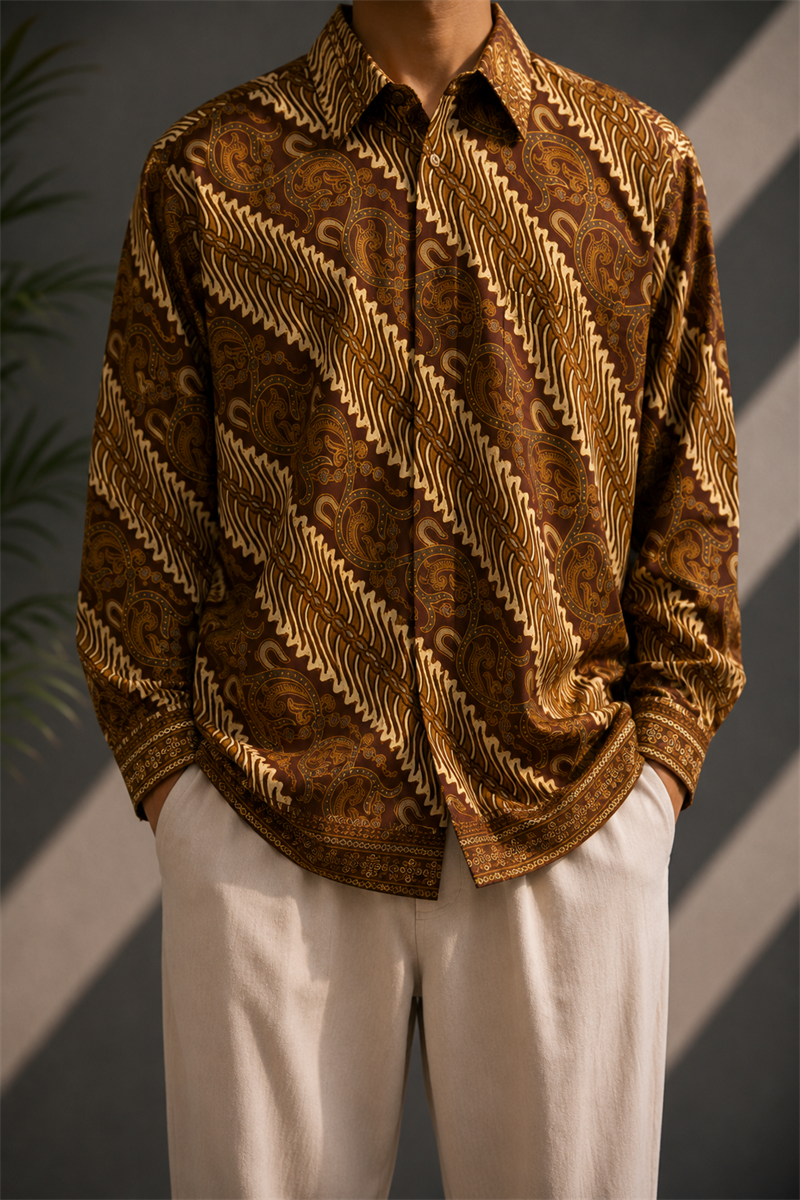 Ethnic Boho Batik Gömlek