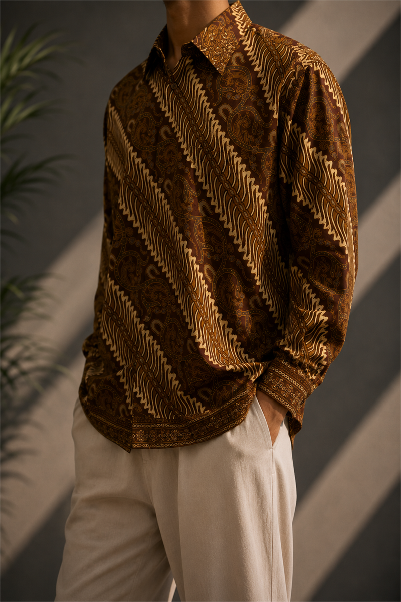 Ethnic Boho Batik Gömlek