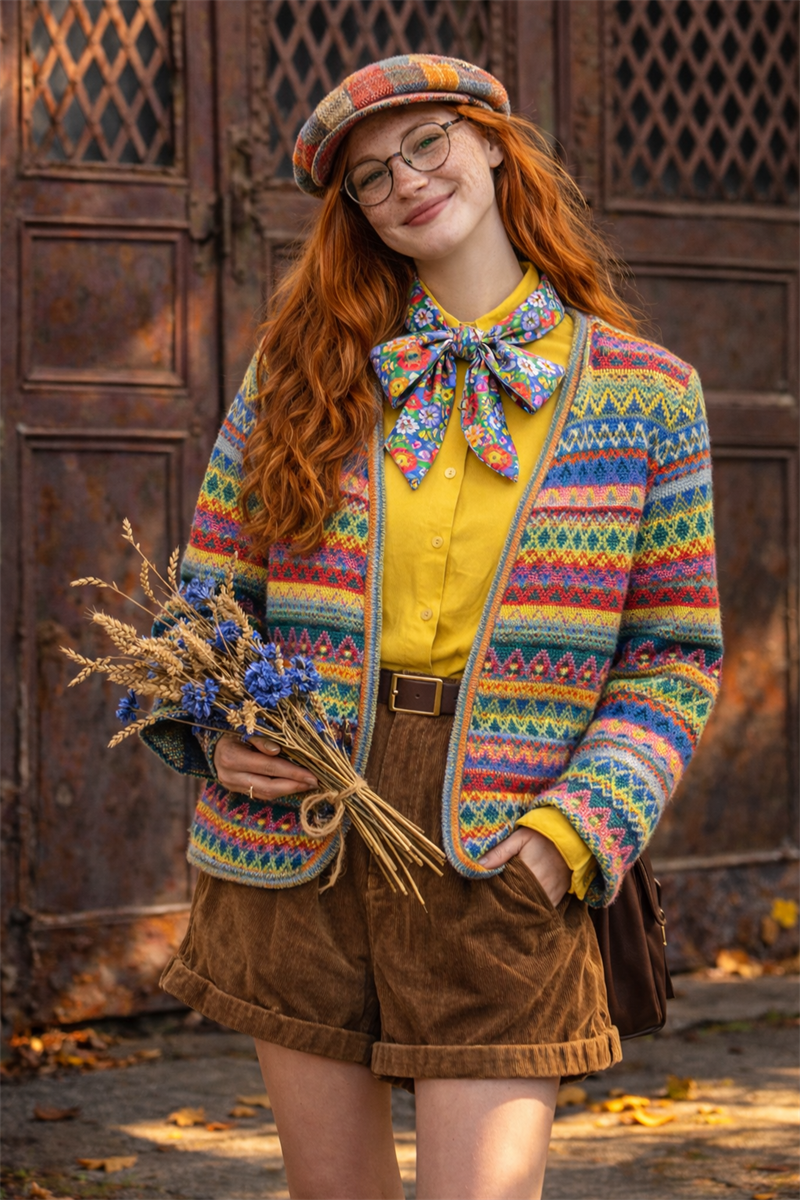 Ethnic Coogi Örgü Ceket/Hırka