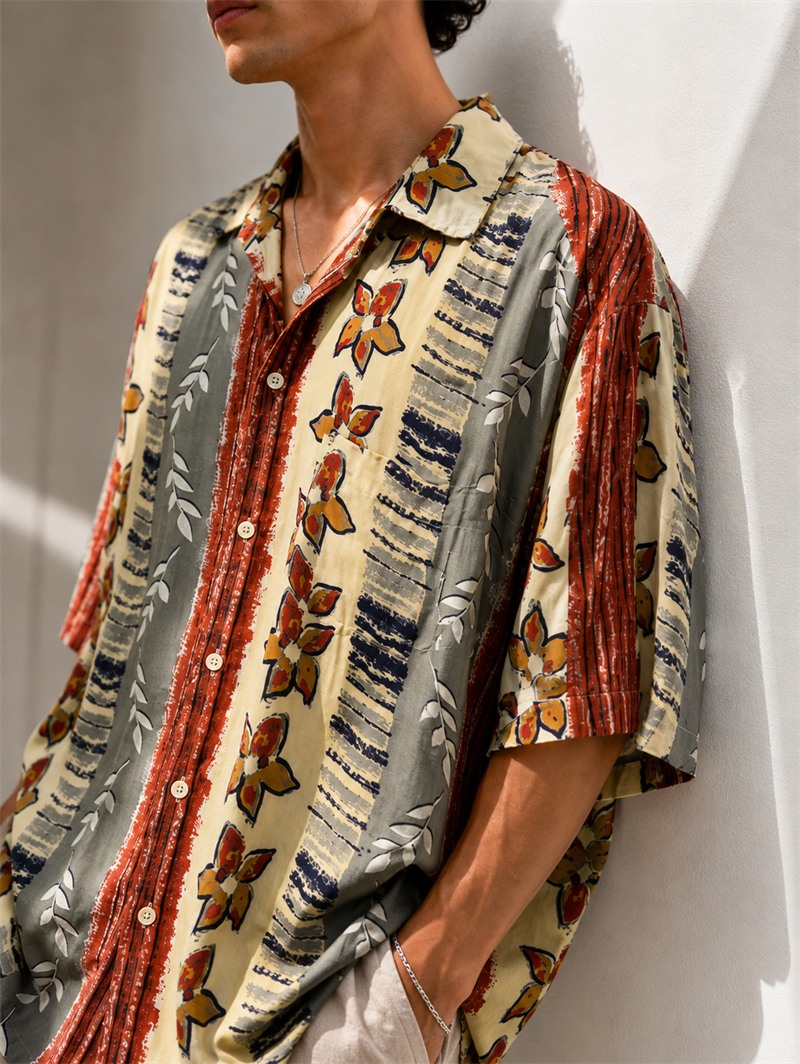 Etnik 1990s Oversize Gömlek