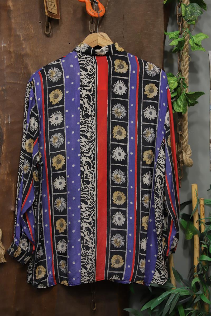 Etnik 90s İpek Gömlek