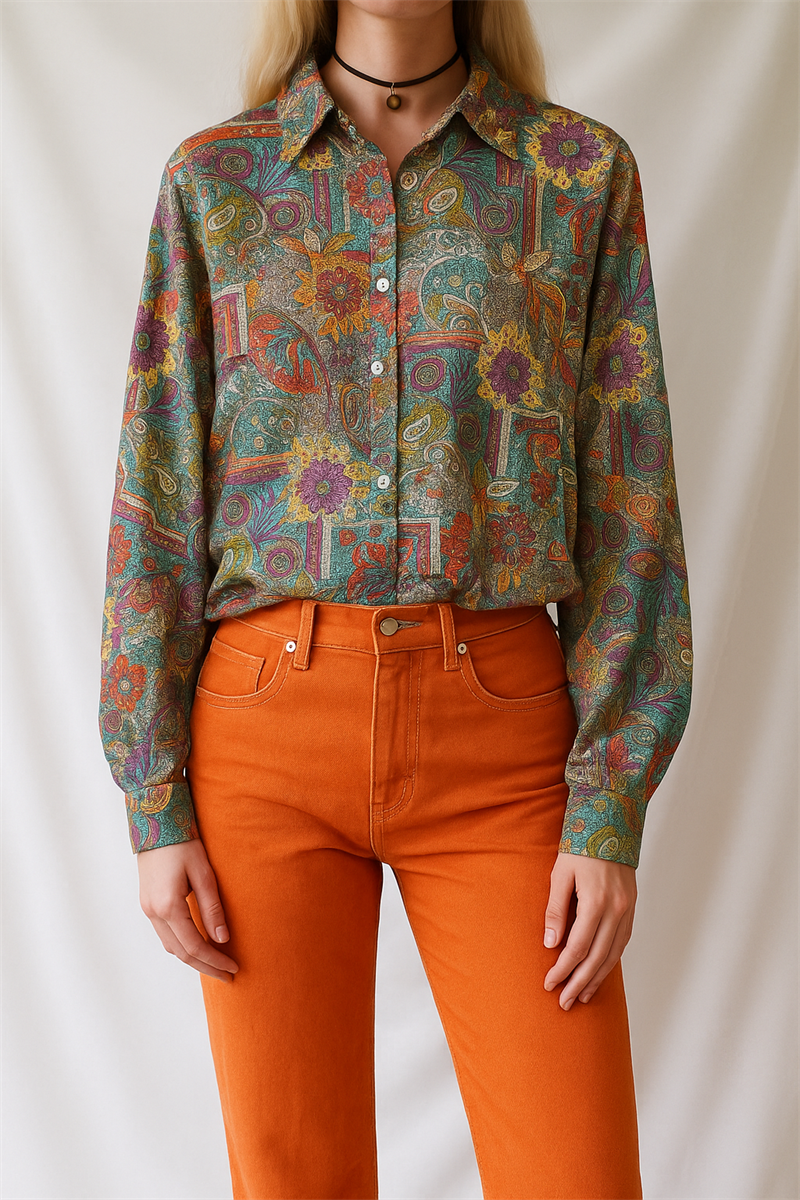 Etnik 90s Kadın Gömlek