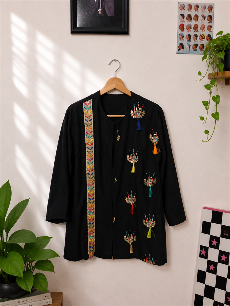 Etnik Boho Stil Kimono Ceket