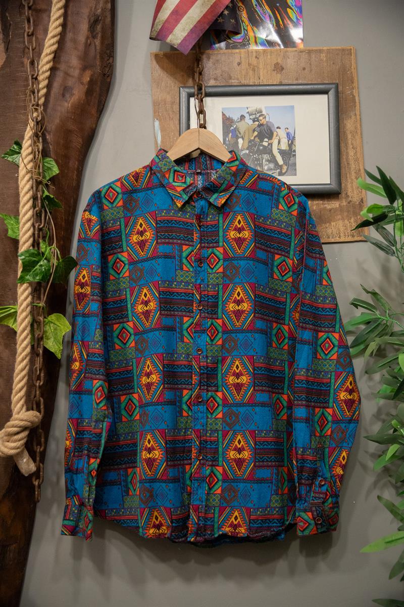 Etnik Desen England 90s Gömlek