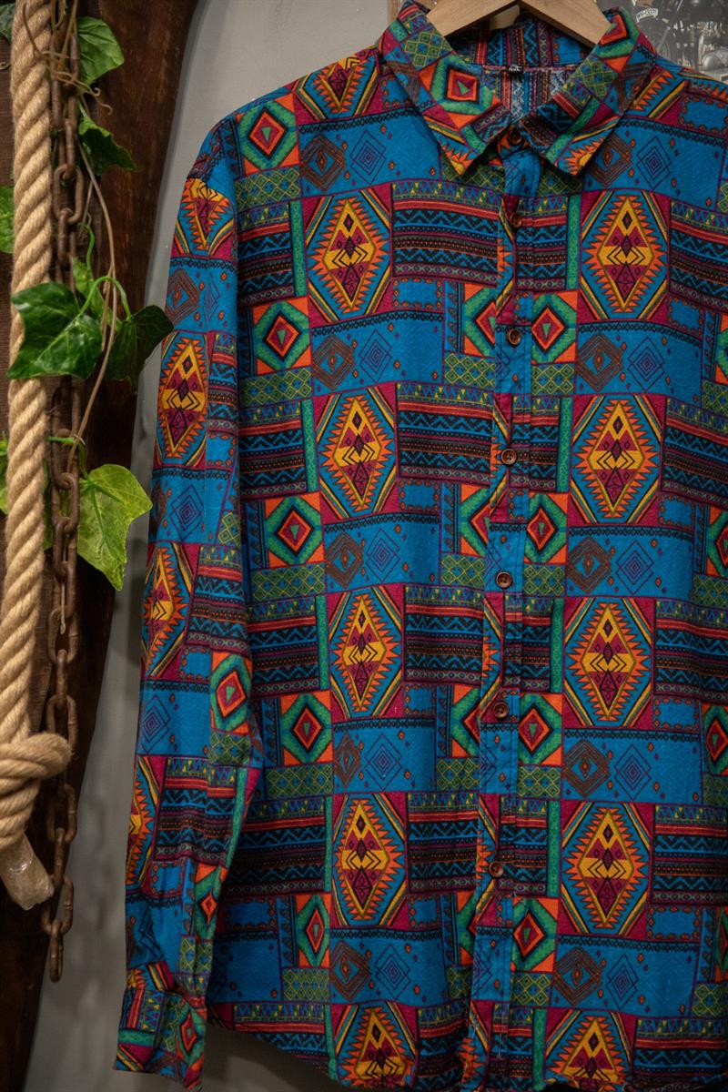 Etnik Desen England 90s Gömlek