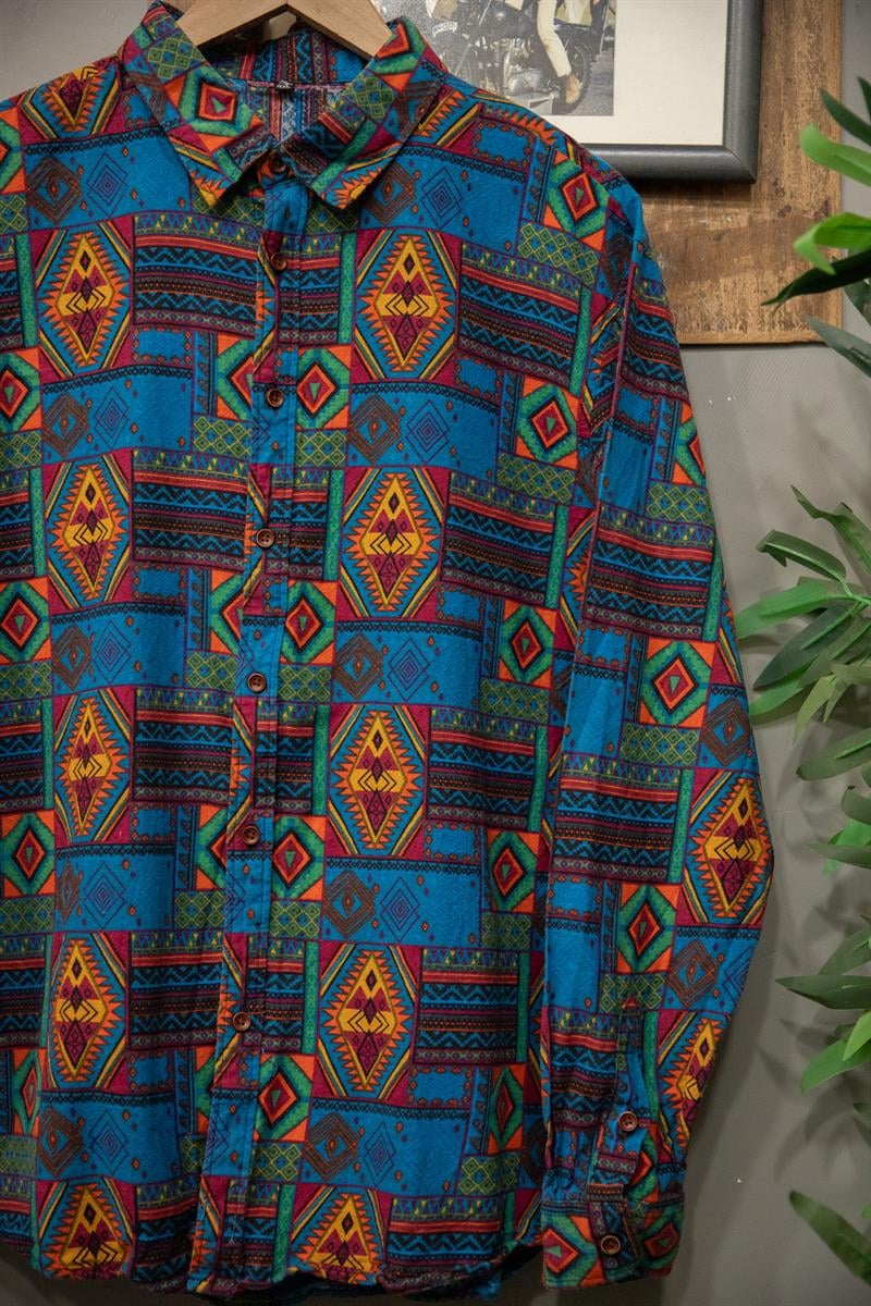 Etnik Desen England 90s Gömlek