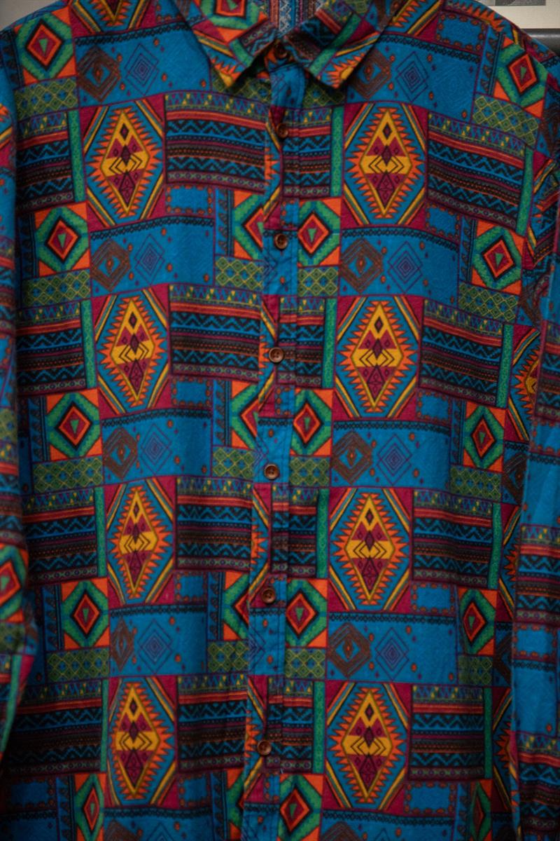Etnik Desen England 90s Gömlek