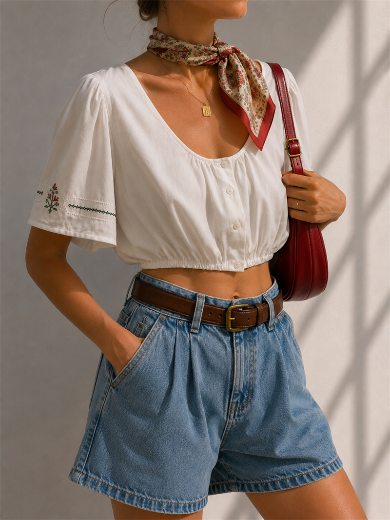 Etnik Nakışlı Bluz/Üst