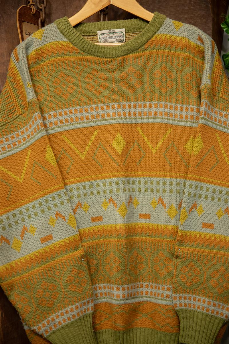 Etnik Oversize Wool Kazak