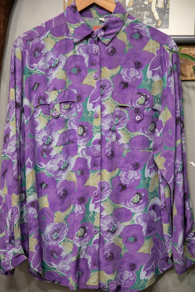 Etnik Purple Salaş Gömlek