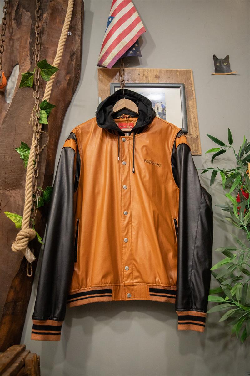 Explorer Orange Bomber Deri Ceket