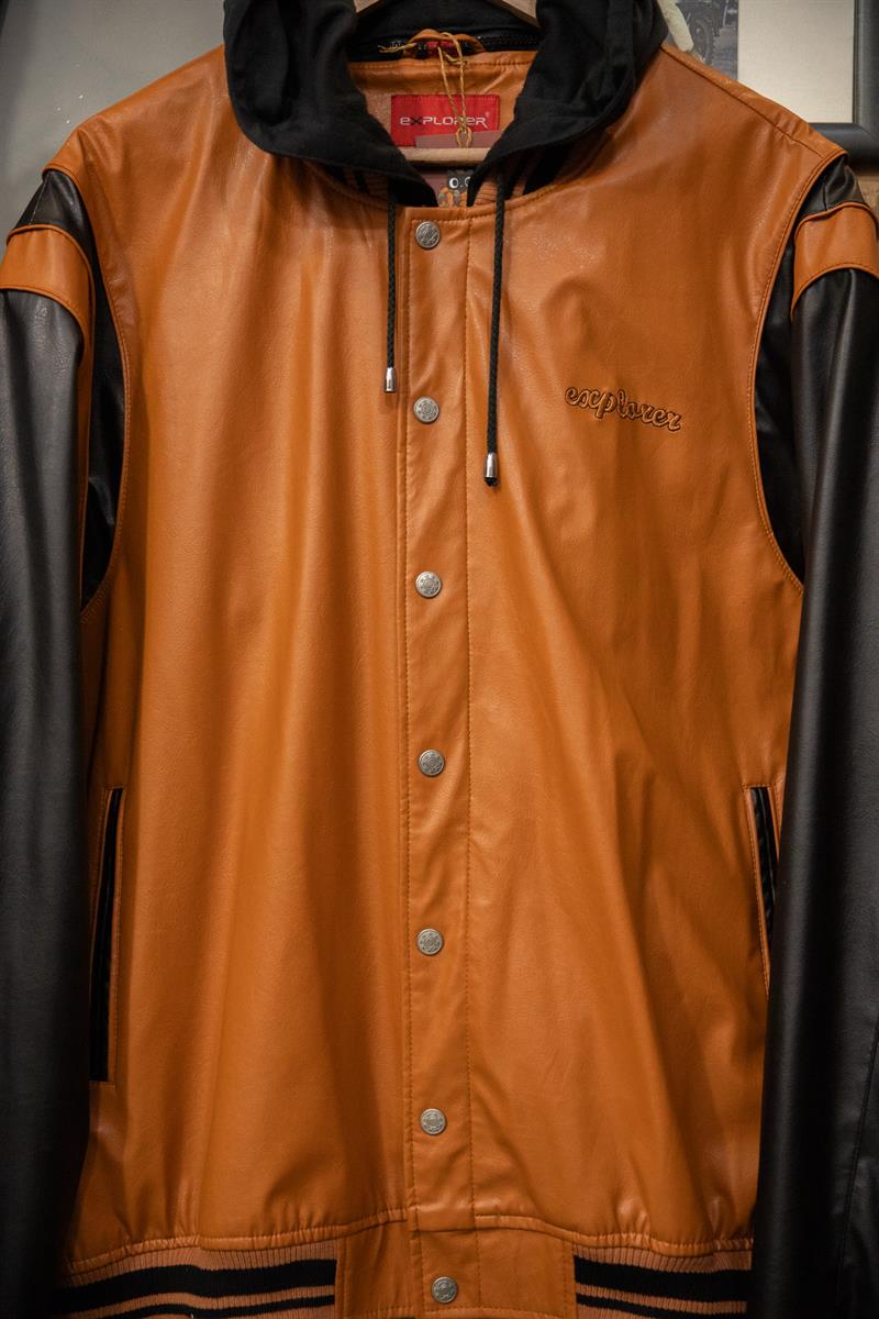 Explorer Orange Bomber Deri Ceket
