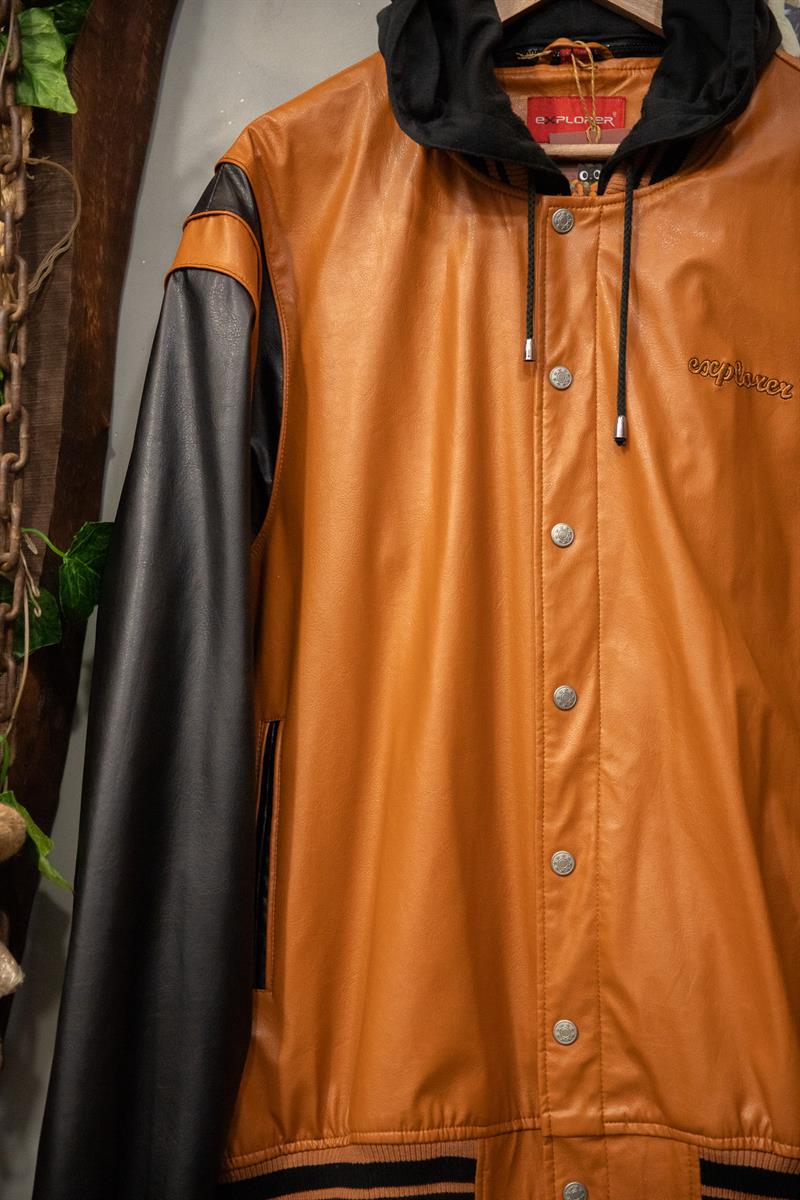 Explorer Orange Bomber Deri Ceket