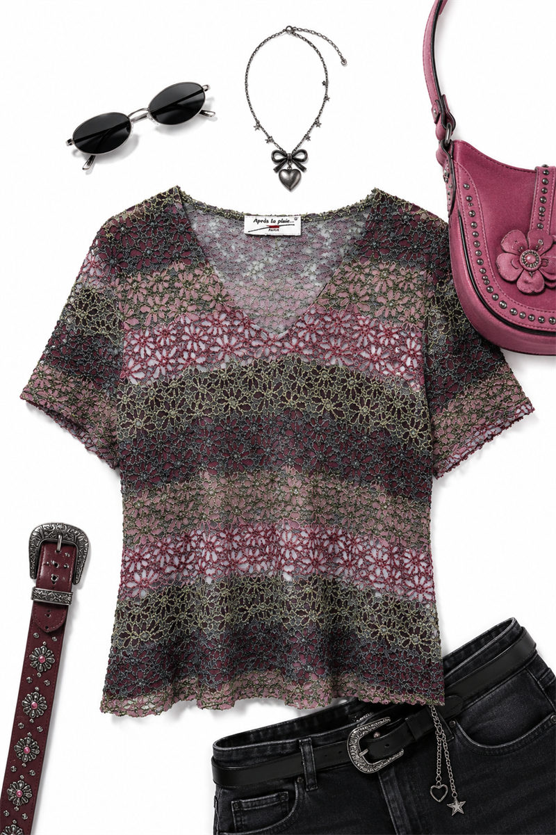 Floral Dantel Bluz