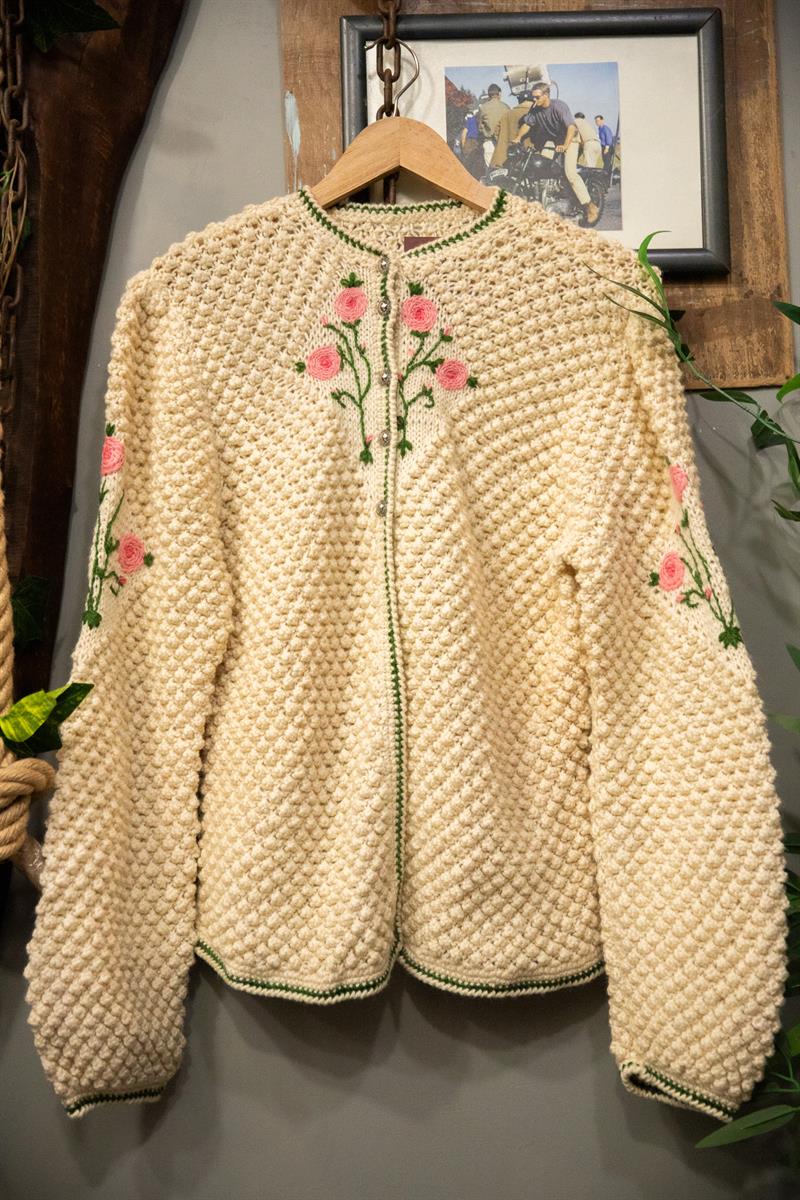Floral Knit Rose Ceket-Hırka