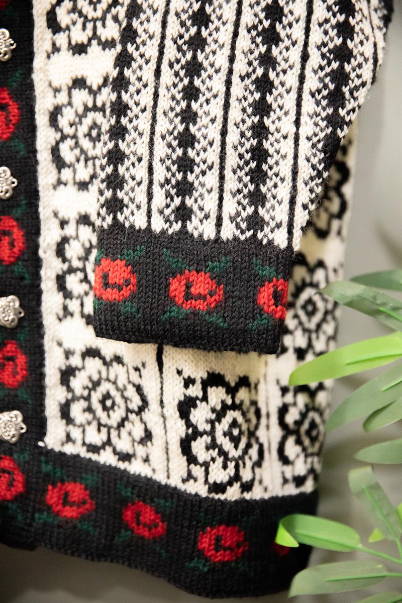 Floral Nordic Wool Ceket-Hırka