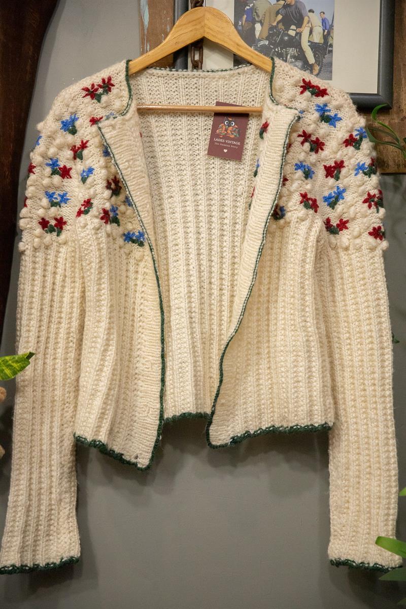 Floral Yarn Wool Hırka