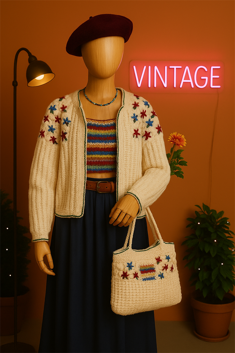 Floral Yarn Wool Hırka