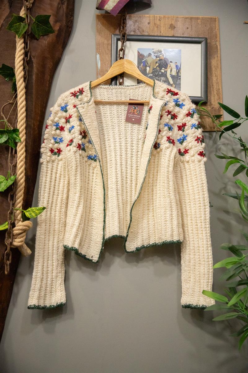 Floral Yarn Wool Hırka