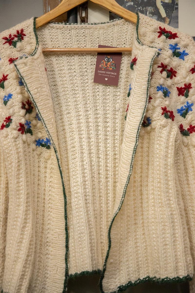 Floral Yarn Wool Hırka
