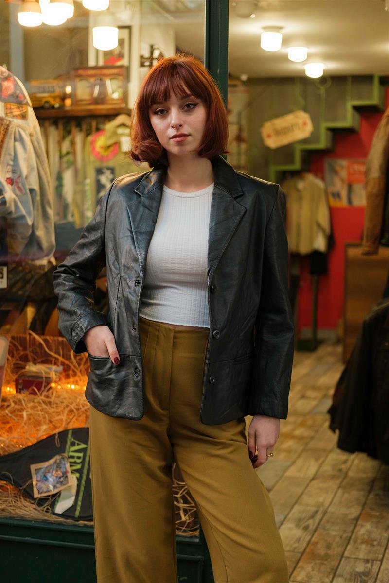 France Blazer Model Kadın Deri Ceket