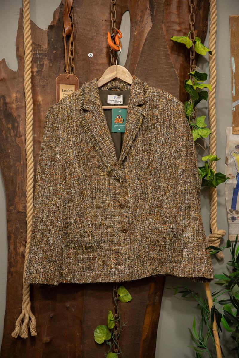 Frankenwalder Cropped Tweed Wool Ceket