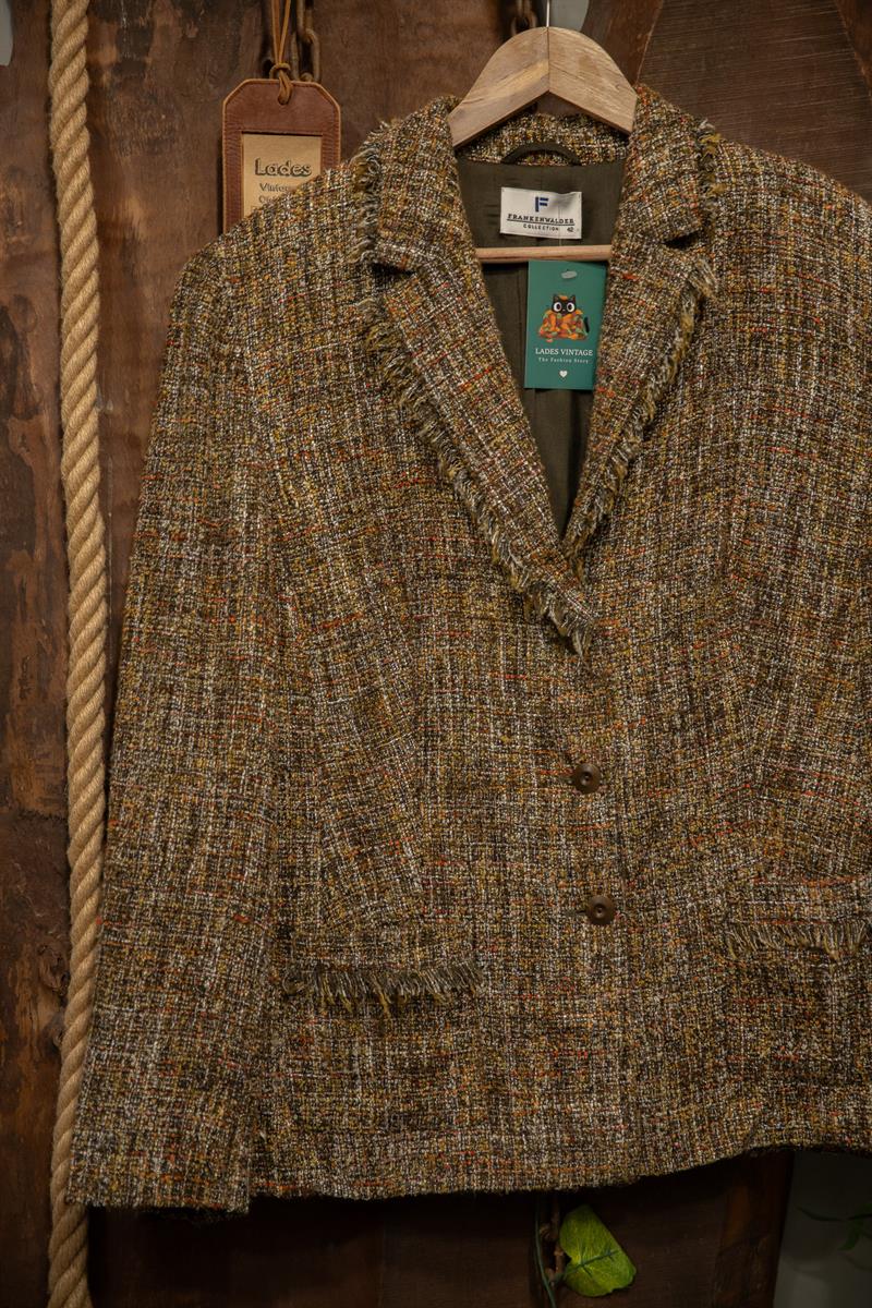Frankenwalder Cropped Tweed Wool Ceket