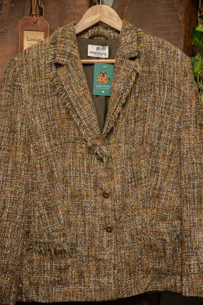 Frankenwalder Cropped Tweed Wool Ceket